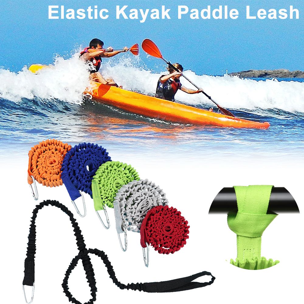 Fishing Kayak Paddle Leash - Correa elástica ajustable para Kayak, canoa,
