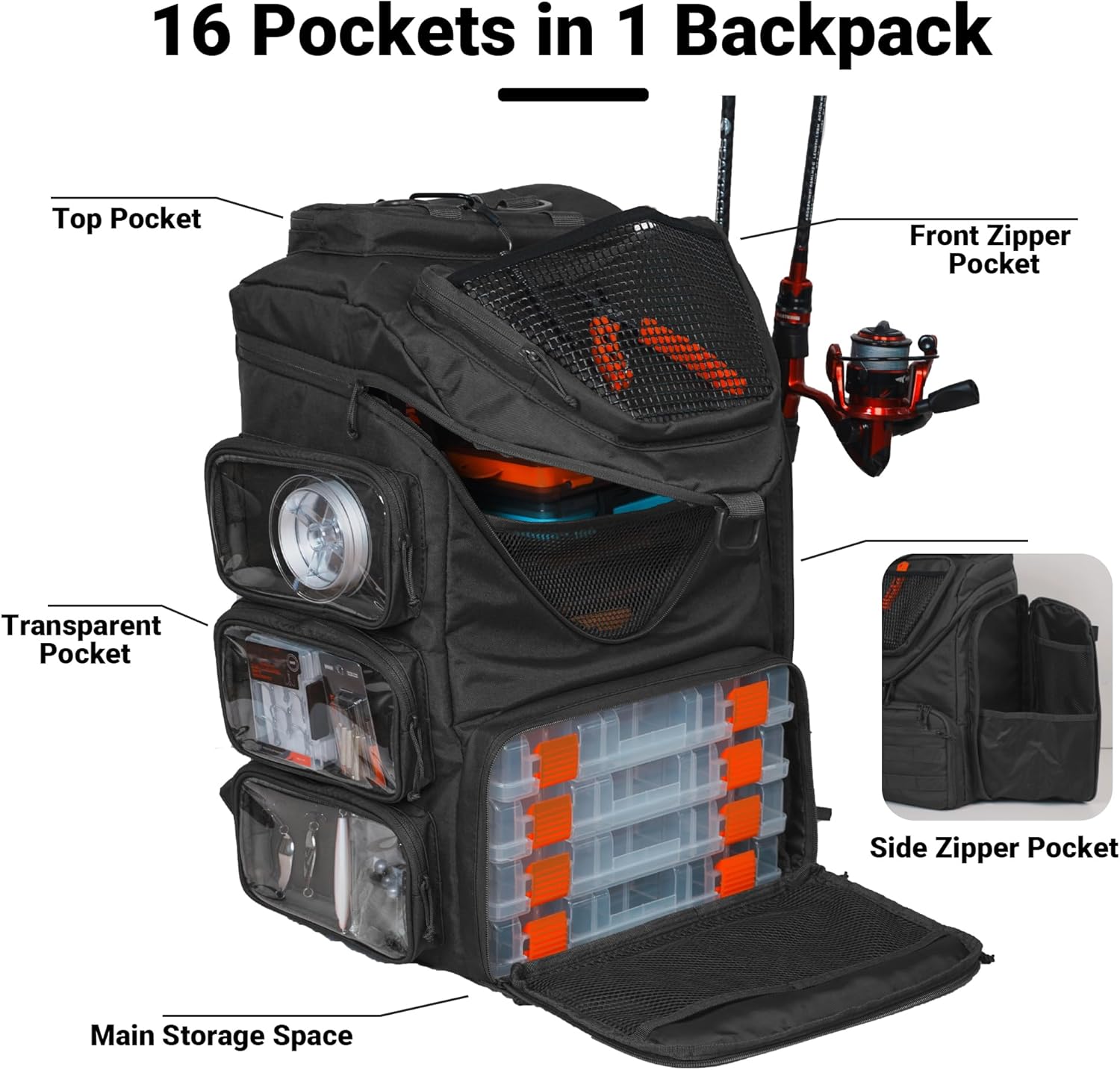 Fishing Kayak Crate - Mochila de Pesca de 40L con