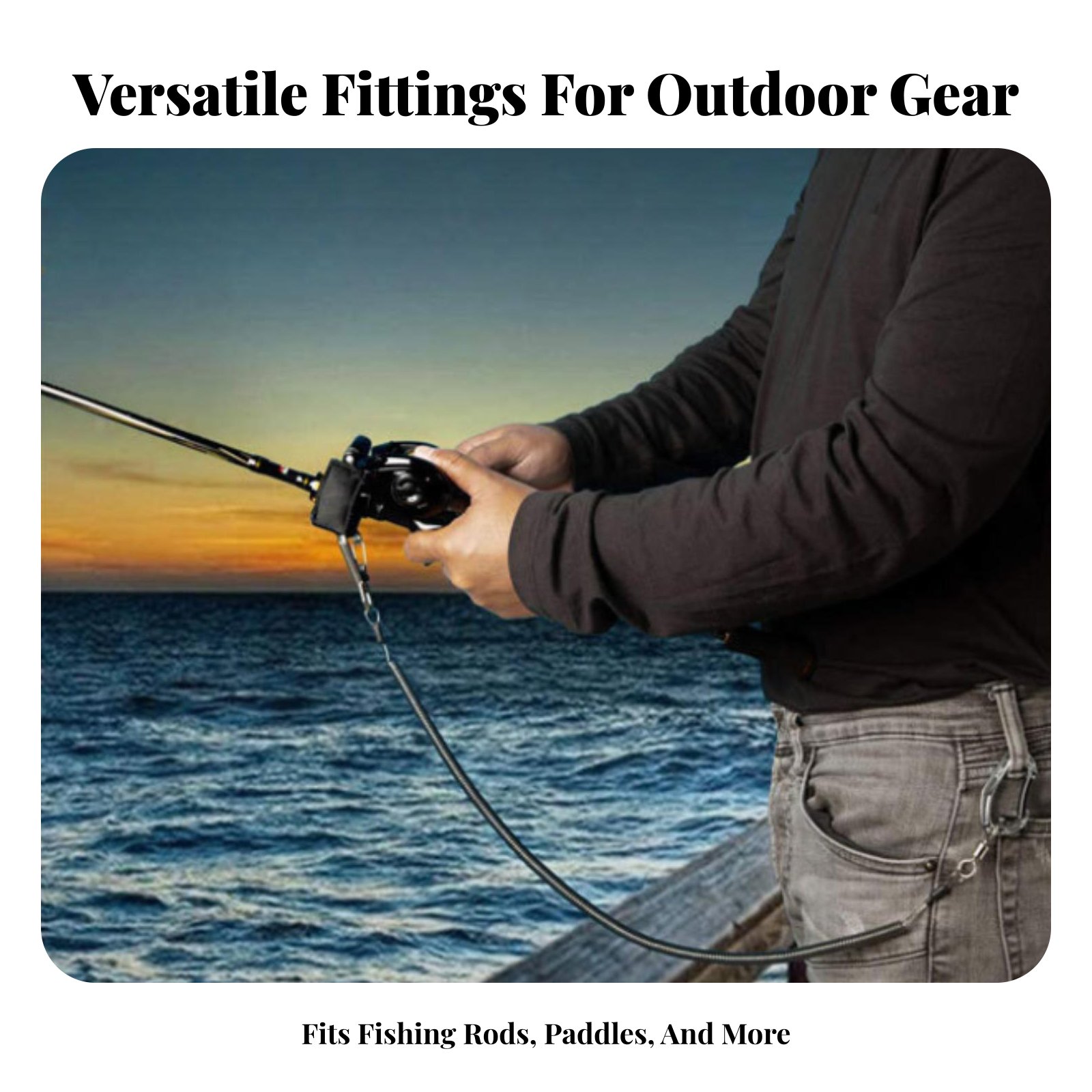 Fishing Kayak Paddle Leash - Correa Retráctil para Cañas de Pescar,
